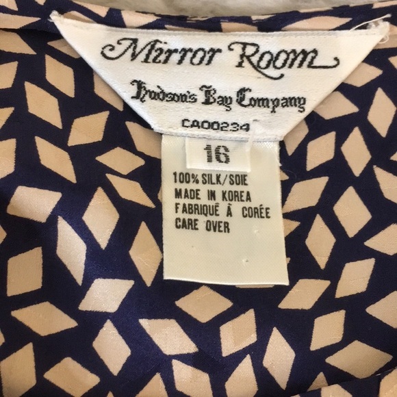Vintage Hudson's Bay Mirror Room Long Sleeve Silk Dress - 16 - Picture 6 of 10